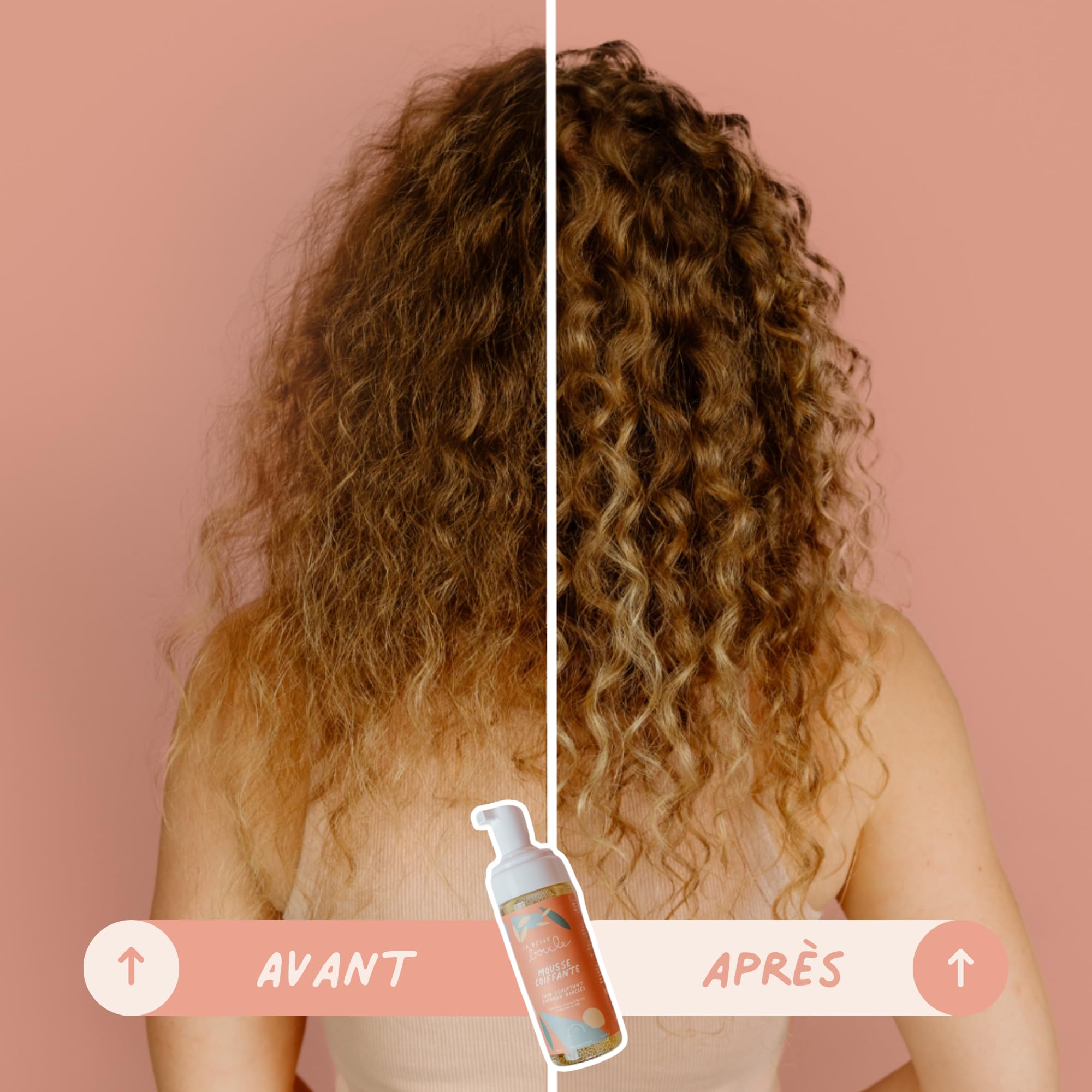 La Belle Boucle - Mousse Coiffante Cheveux Bouclés, Frisés & Crépus - Soin Sculptant 150ml - Définition, Volume & Anti-Frisottis Sans Effet Carton - Vegan, France