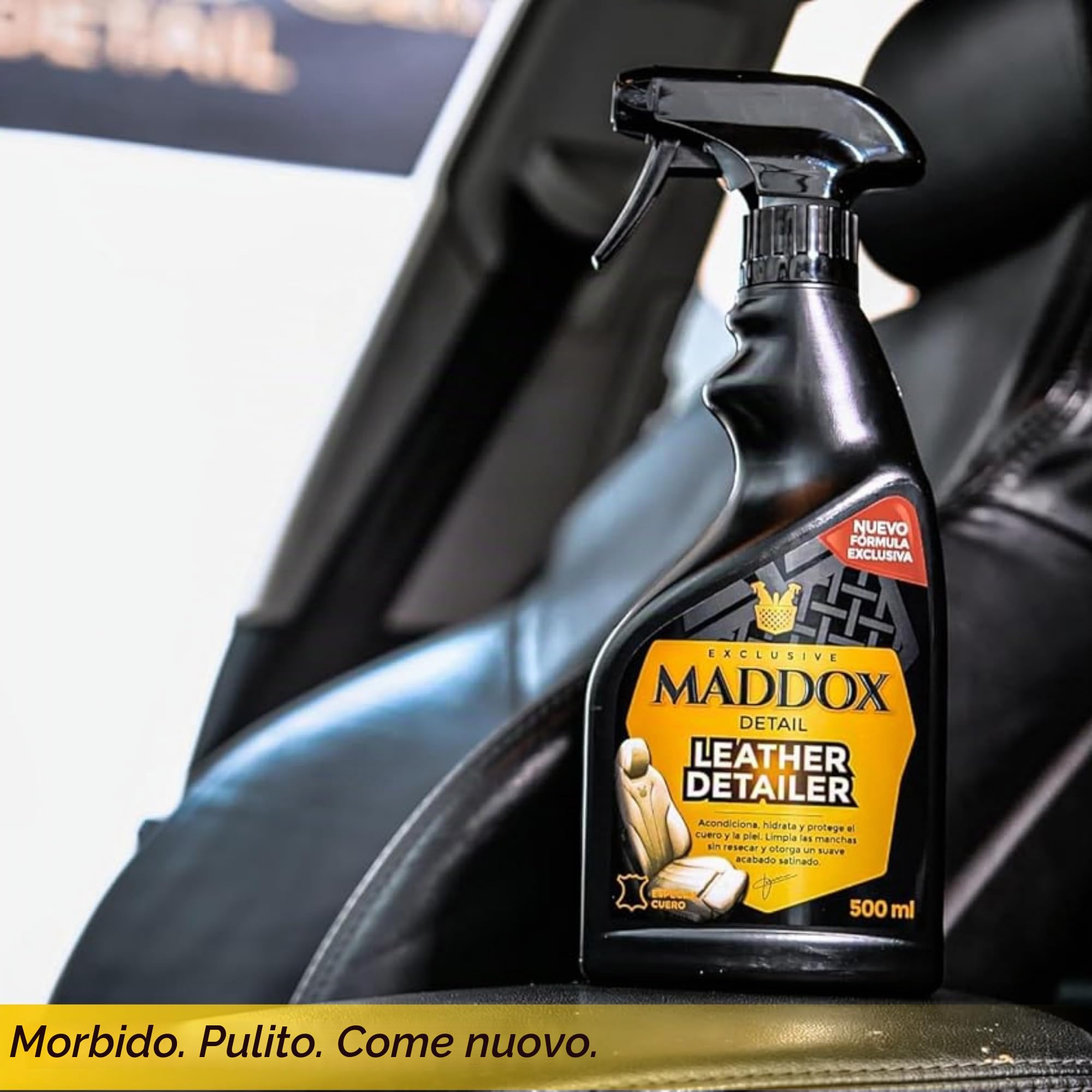 Maddox Detail - Leather Detailer 500ml | Trattamento Pelle Auto | Pulizia Pelle Auto | Pulizia Pelle | Elimina Sporco e Macchie | Restaura Sedili | Pulizia Pelle Auto Interni