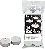 Vista 5 de PAMI Premium Paquete de 50 Velas de Té de Larga Duración - Sin Fragancia con 2.5 Horas de Tiempo de Combustión - Velas de Té de Parafina con Hermosa