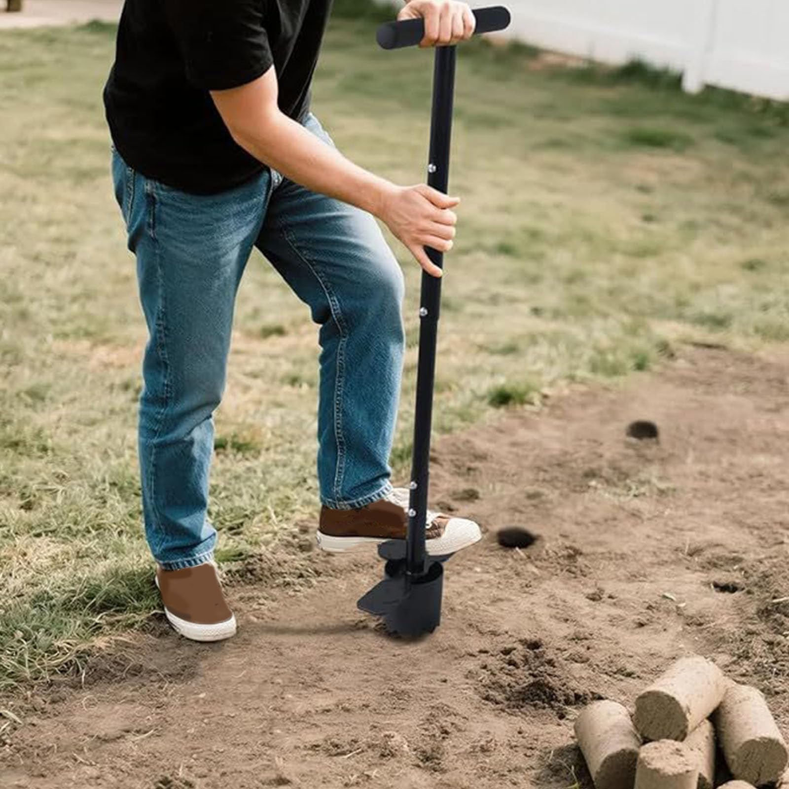 Dispositivo de plantación de metal resistente para cultivo simple y mantenimiento del paisaje, herramienta manual de jardinería