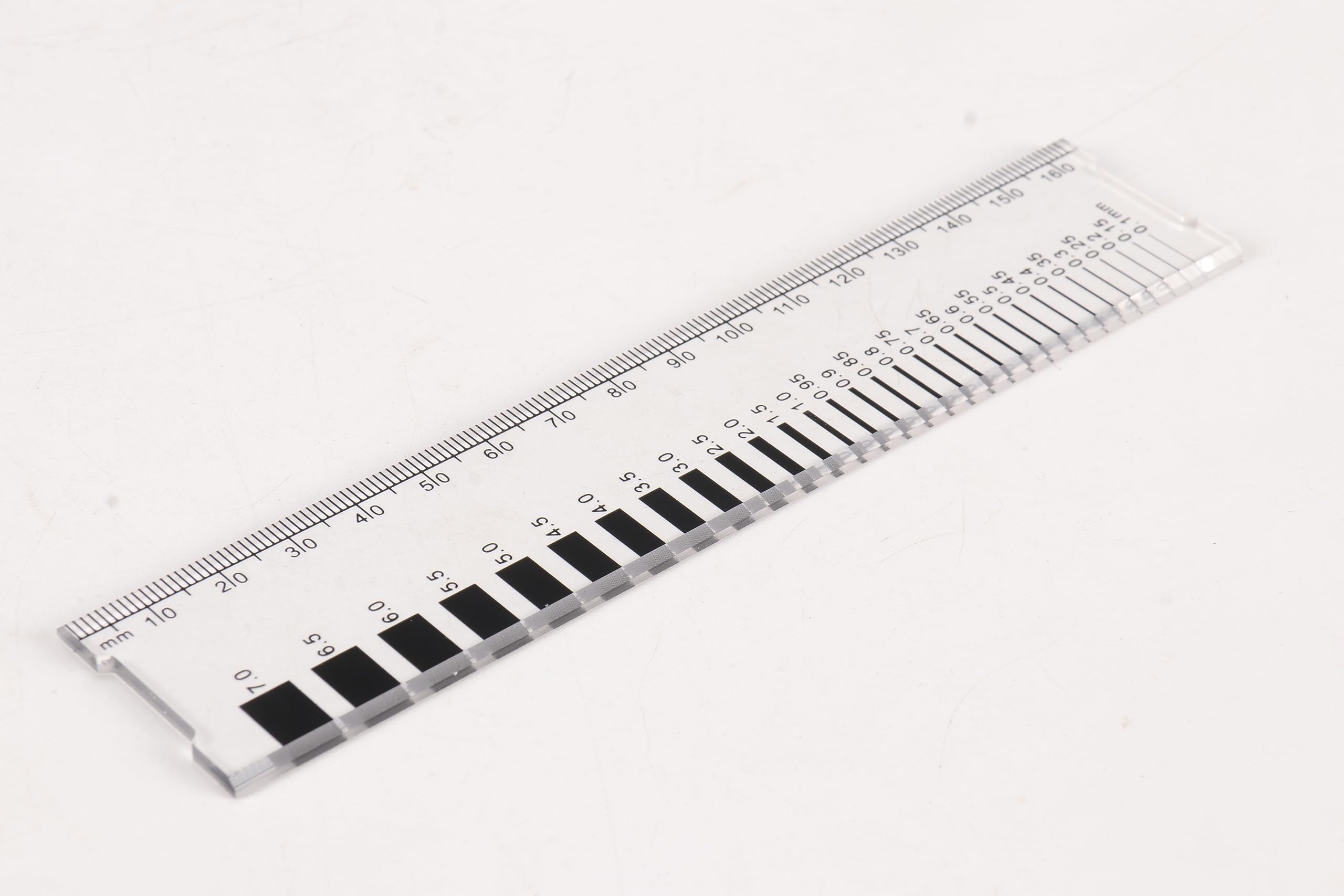 Medidor de ancho de grieta, medidor de grietas de hormigón Medidor de ancho de regla de ancho Calibre de grietas (CW-01 5PCS)