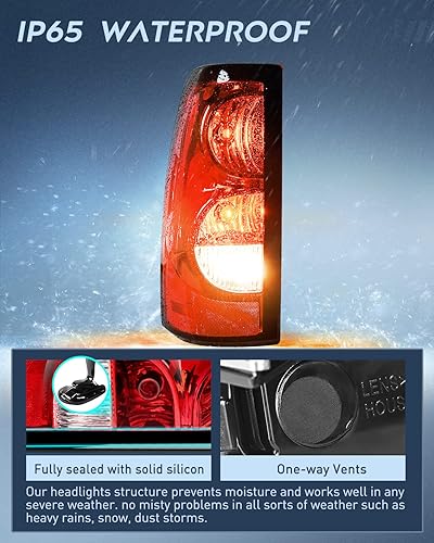 Vista 87 de Nilight Conjunto de luz trasera para Chevy Silverado 1500 1500HD 2500 2500 2500HD 3500 2007 Chevrolet Classic OE estilo pasajero lámpara trasera