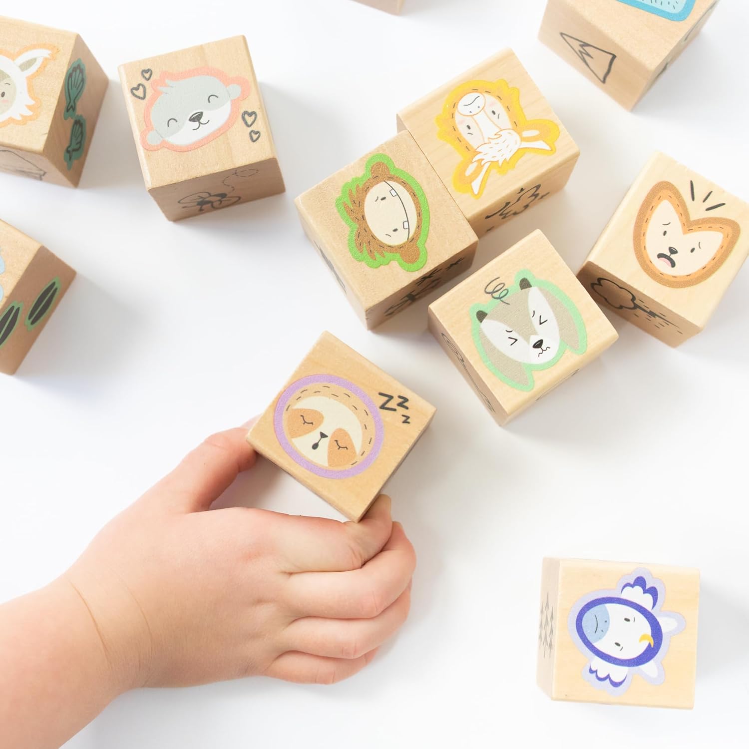 Slumberkins Feelings Adventure Activity Blocks - Early Emotional Learning Game for Families - Includes 15 Activity Blocks, Activity Guidebook, Travel Box & Storage Bag