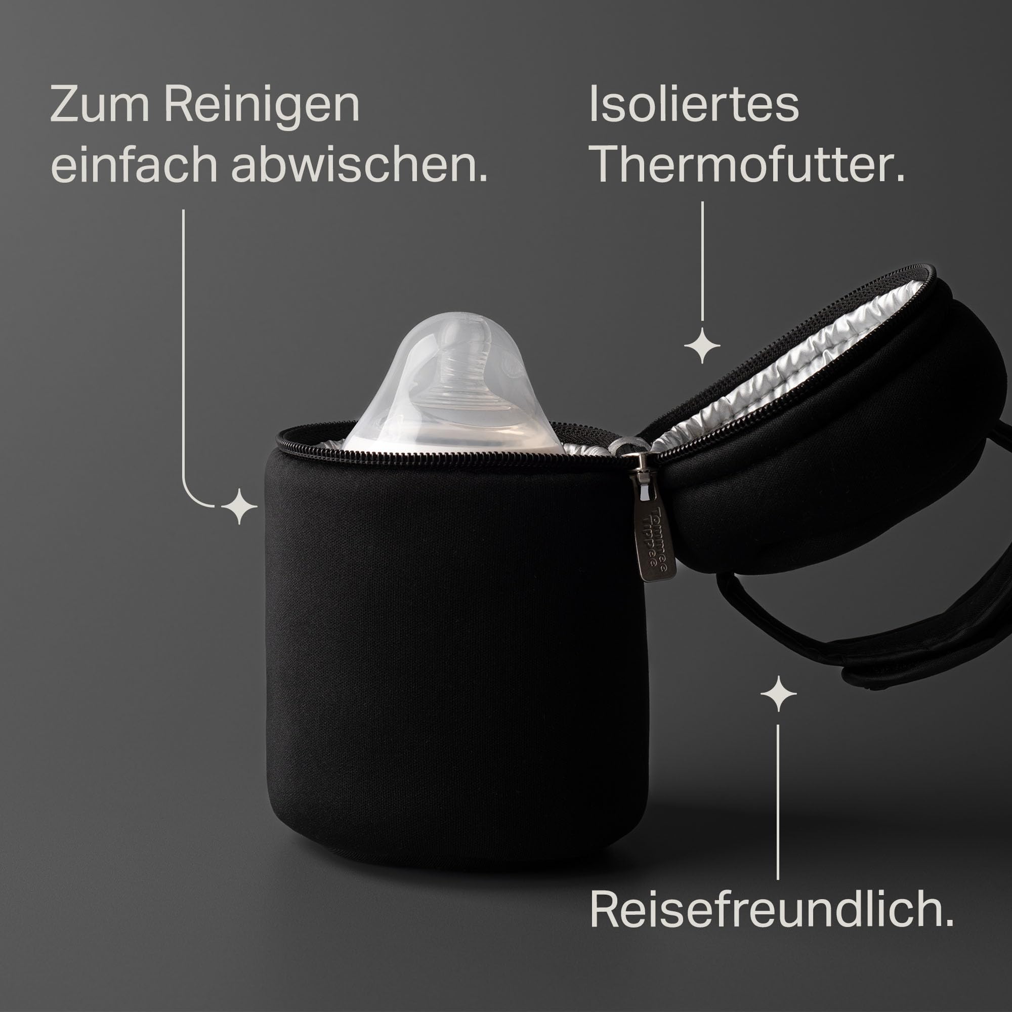 Tommee Tippee Tragbare isolierte Flaschentaschen für Closer to Nature Babyflaschen, 2 Stück
