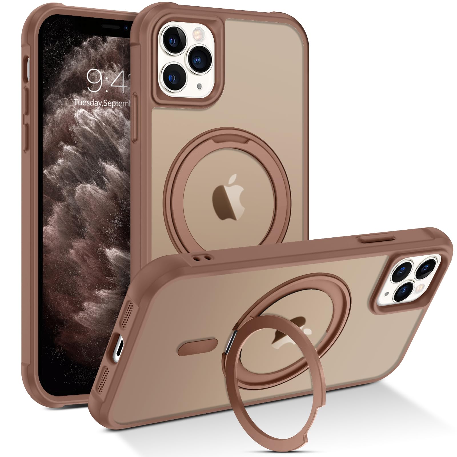BENTOBEN Cover Per IPhone 11 Pro Max Con Supporto E Magneti MagSafe - Antiurdo Opaco Traslucida - 4