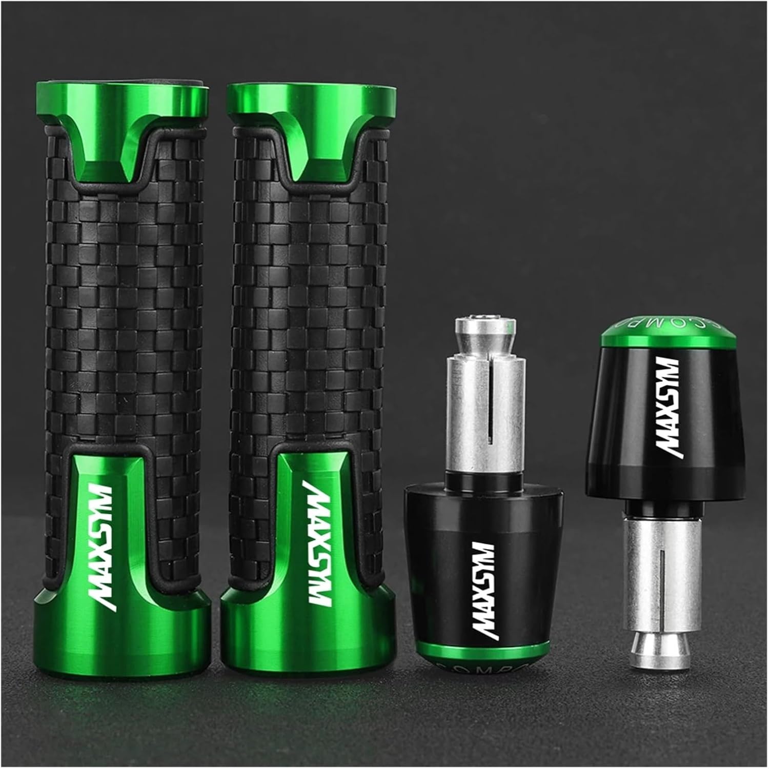 Tuleje ochronne do kierownicy motocyklowej DO SYM MAXSYM 400 400i 600 600i MAX 2017-2023 2024 2022 motocykl 7/8'' 22 mm uchwyty na kierownicę końcówki uchwytu zaślepki (czarny zielony zestaw)