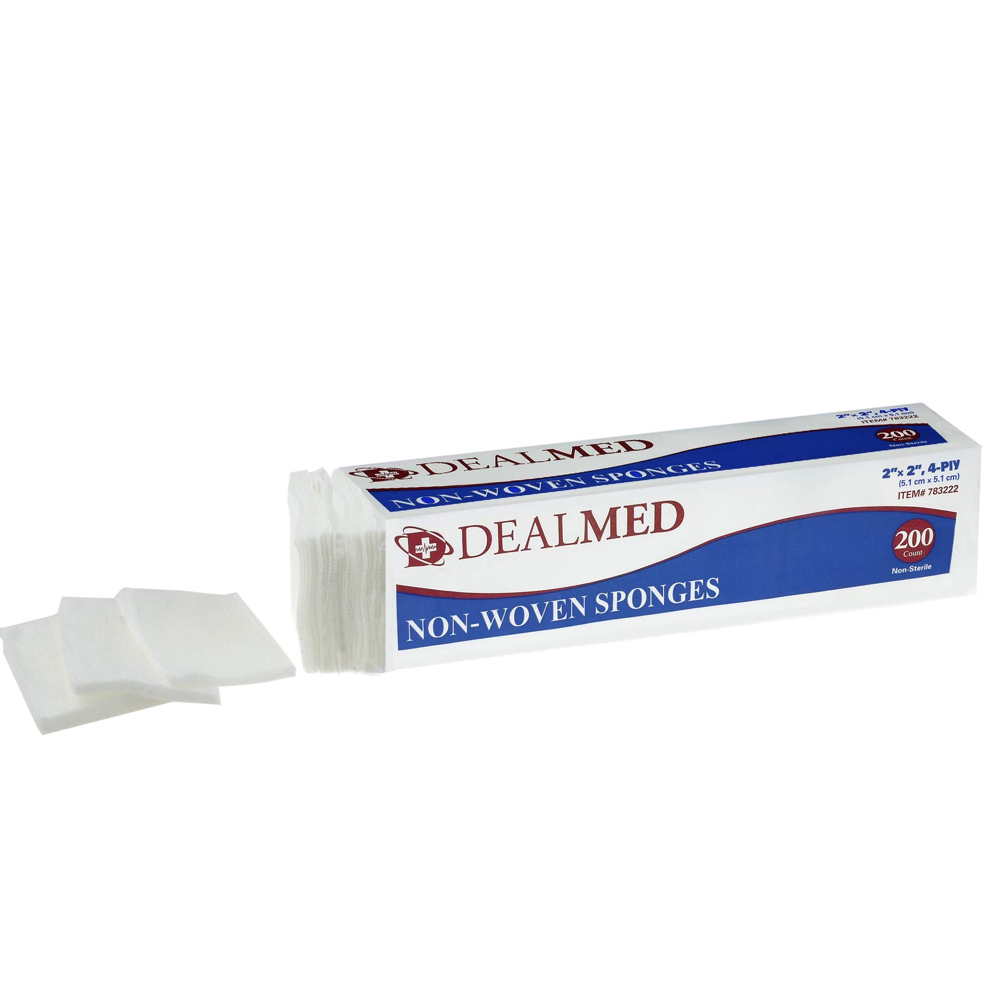 Dealmed NonSterile PostOp Gauze Sponges 200 Count, 4Ply, 2’’ x 2