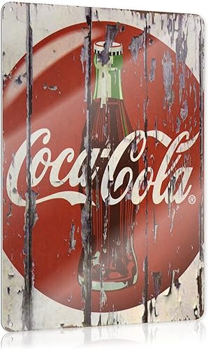 Cartel de lata de Coca-Cola de Coca-Cola Rústico Vintage Publicidad Estilo Comedor Soda Shop 8x12 pulgadas