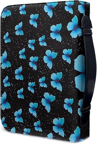 Miniatura 3 de Funda de cuero con diseño de mariposa azul, protector de la Biblia para mujeres y niñas, duradero, tamaño extra grande, con marcapáginas