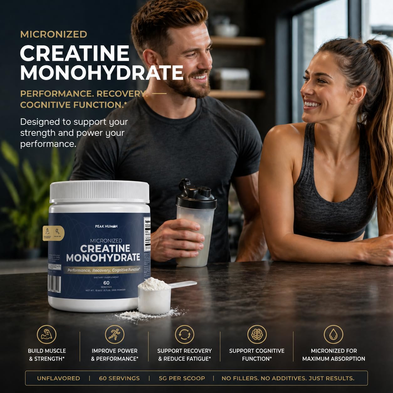 Creatine Monohydrate Powder, Pure Unflavored Creatine Powder, Supports Strength, Lean Muscle, & Recovery for Men & Women, Labs — Amazon image 4