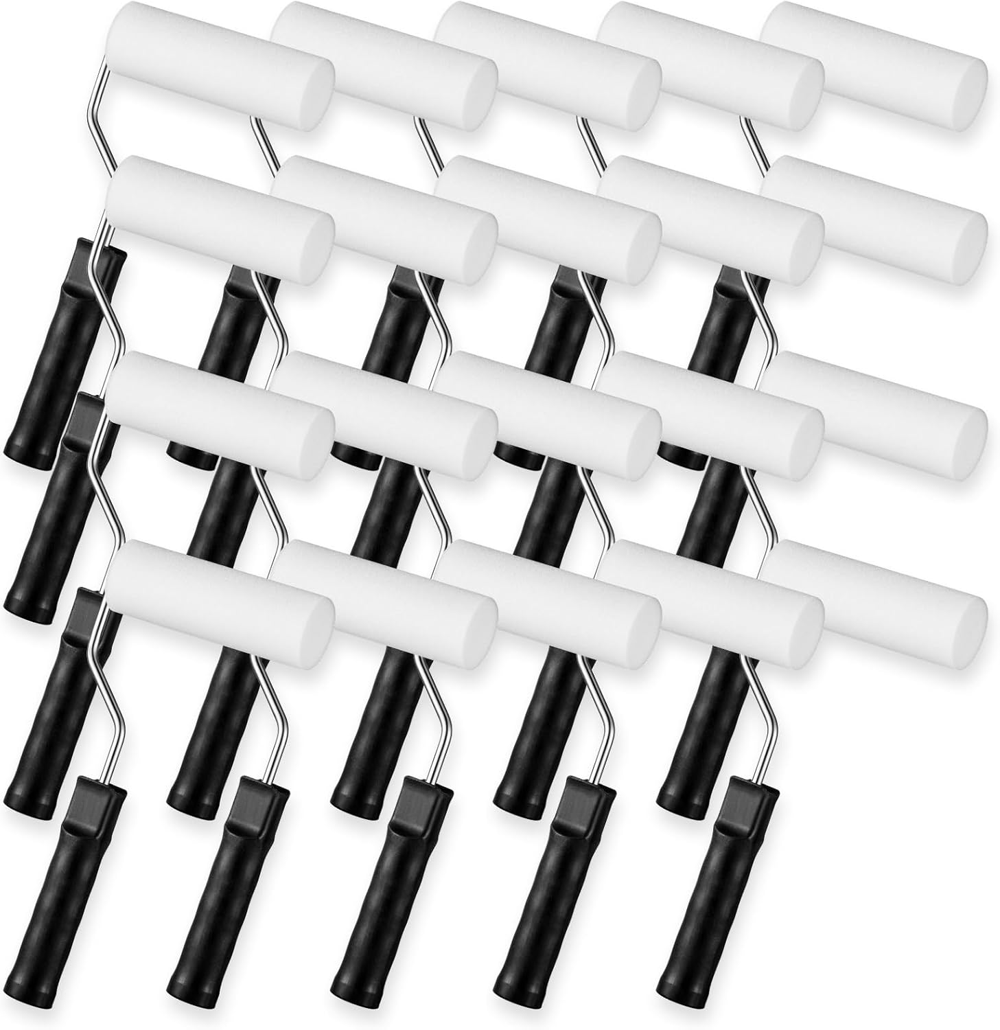 Yeaqee 20 Pcs Paint Roller 4'' Foam Paint Roller with Roller Frame High