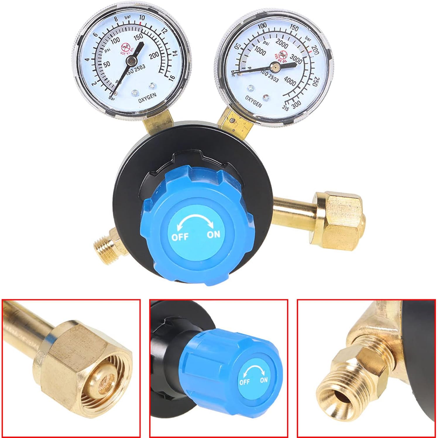 kimllier CGA 540 Oxygen Regulators and CGA 510 Propane Propylene Regulators for Welding Gas Gauge