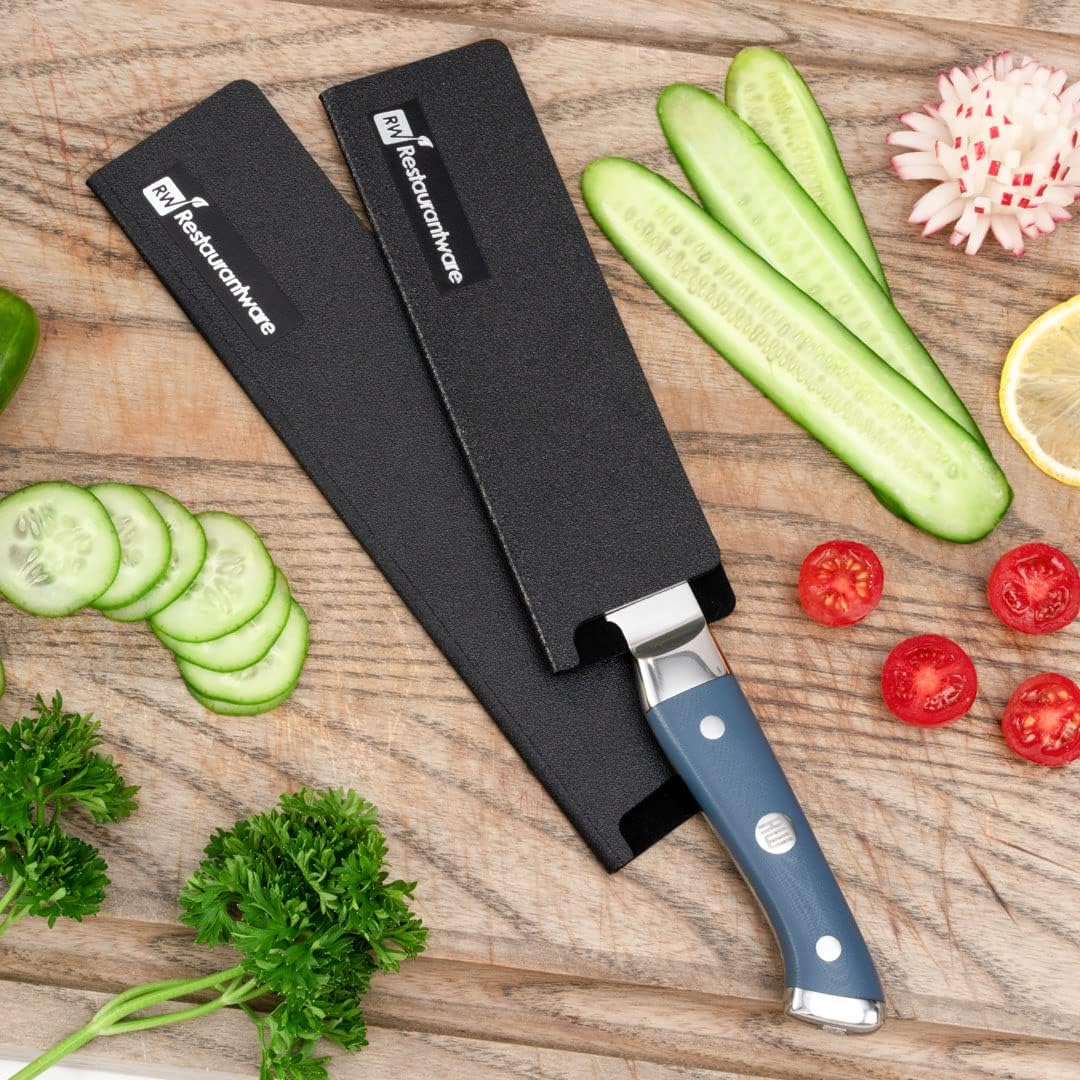 Sensei 6.5 x 2 Inch Knife Sleeve, 1 BPA-Free Knife Protector - Fits Utility Knife, Felt Lining, Black Plastic Knife Blade Guard, Durable, Cut-Proof - Restaurantware: Home & Kitchen