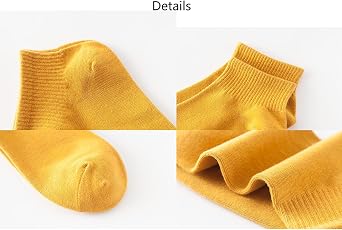 Joylife Solid Color Ankle Socks Colorful Low Cut Socks for Women, Lady, Girls, 5 Pack