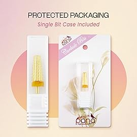 PANA Nail Carbide 5 in 1 Bit - Two Way Rotate use for Both Left and Right Handed - Fast remove Acrylic or Hard Gel - 3/32 Shank - Manicure, Nail Art, Drill Machine (Double Coarse - 2XC, Gold)