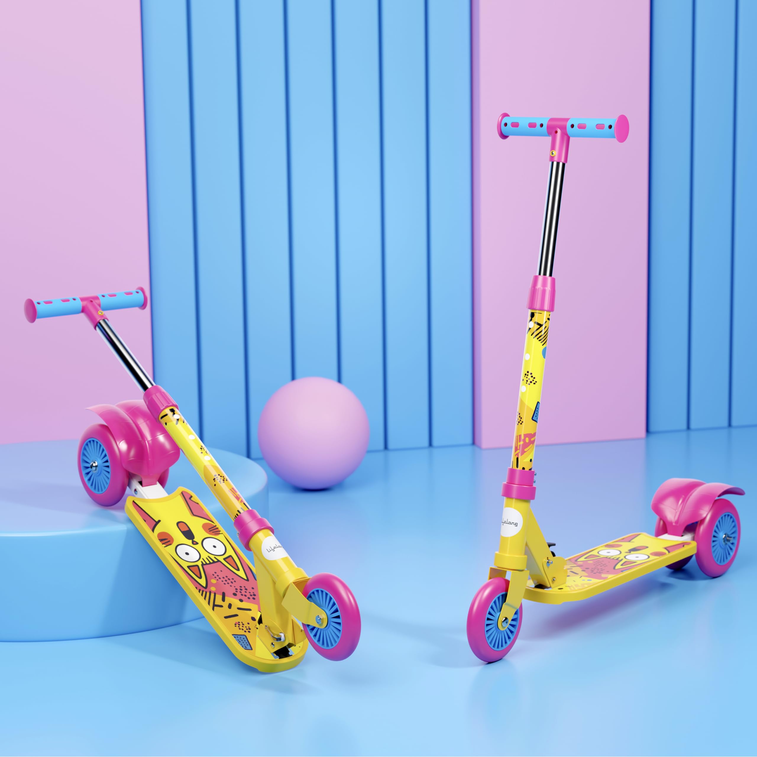 Lifelong Kick Scooter Adjustable Height, Foldable Design, with Side Stand, Skate Scooter for Kids, 6month Manufacturers