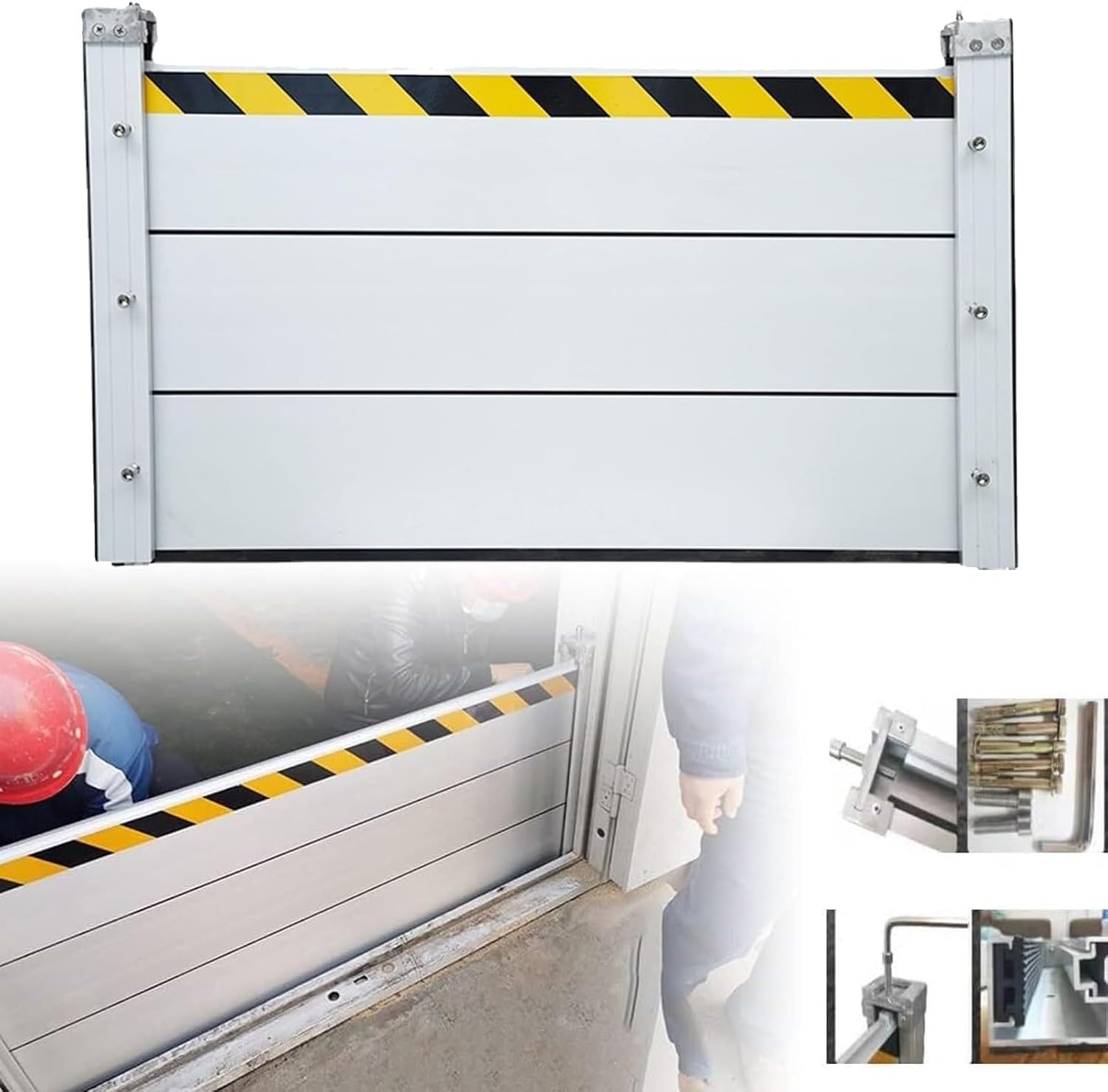Flood Protection Barrier, Aluminum Alloy Flood Defence Barrier, Reusable Detachable Water Barrier Shield, 20/40/60cm High, for Basement/Entryway Doors/Commercial Use (Color : L:120cm/47.2in