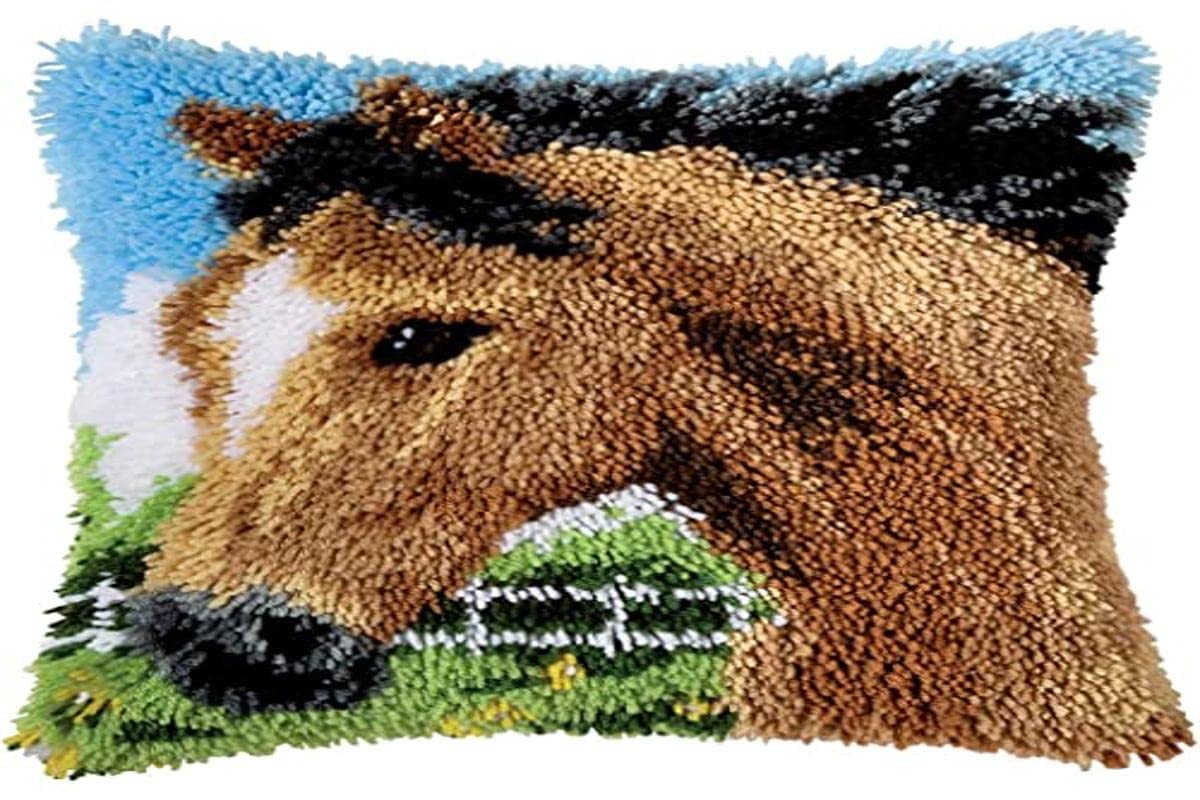 Vervaco Knüpfkissen Set – Komplettes Latch Hook Kit für Anfänger, ca. 40 x 40 cm