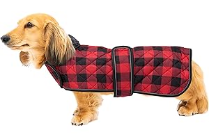 Geyecete Waterproof Warm Thermal Quilted Dachshund Coat