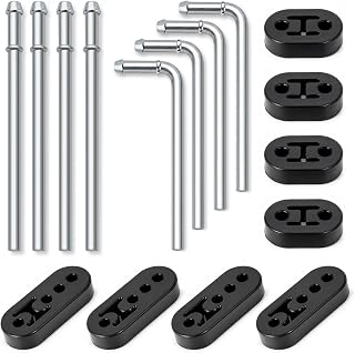 16PCS Exhaust Hanger Kit, 12mm Diameter Carbon Steel Rods & Rubber Hangers
