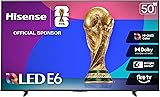 Hisense 50" E6 Cinema Series Hi-QLED 4K UHD Smart Fire TV (50E6QF, 2025 Model) - AI Light Sensor, Dolby Vision · Atmos, Voice Remote with Alexa, Motion Rate 120, HDR 10+ Adaptive, Game Mode Plus