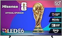 Vista 1 de Hisense Televisor Smart Fire de 50 pulgadas E6 Cinema Series Hi-QLED 4K UHD (modelo 50E6QF, modelo 2025) – Sensor de luz AI, Dolby Vision · Atmos