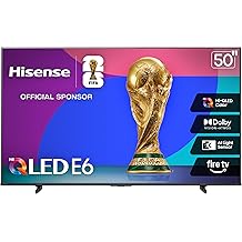 Hisense 50" E6 Cinema Series Hi-QLED 4K UHD Smart Fire TV (50E6QF, 2025 Model) - AI Light Sensor, Dolby Vision &middot; Atmos, Voice Remote with Alexa, Motion Rate 120, HDR 10+ Adaptive, Game Mode Plus