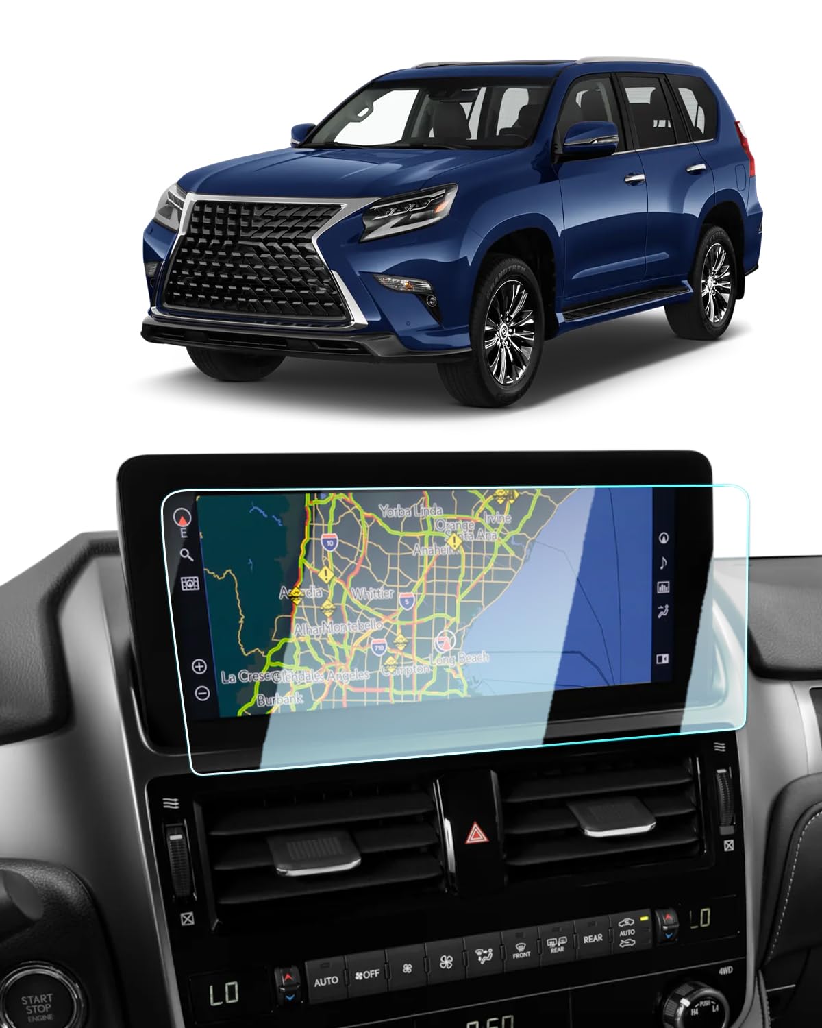For 2023 Lexus GX Screen Protector - 2022 2023 GX (GX460/460 Premium/460 Luxury) Accessories 9H Tempered Glass 10.2 Inch Navigation Touch Screen Anti-Scratch Fingerprints High Sensitivity No Bubbles