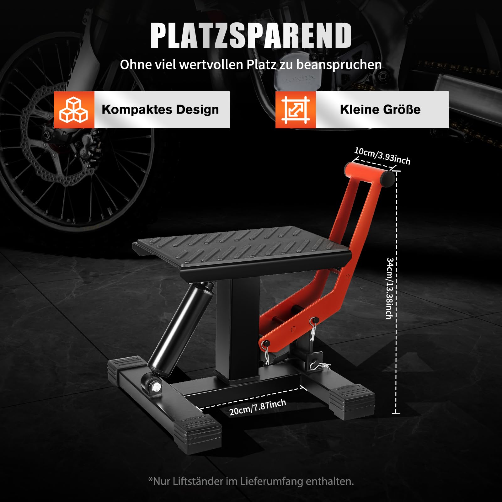 Hydraulischer Motorrad Ständer Profi Motorrad Hebebühne Höhenverstellbar Motorradheber Hubständer für Motocross, Dirt Bike, Enduro, Max Belastung 400kg Motorrad Aufbockständer