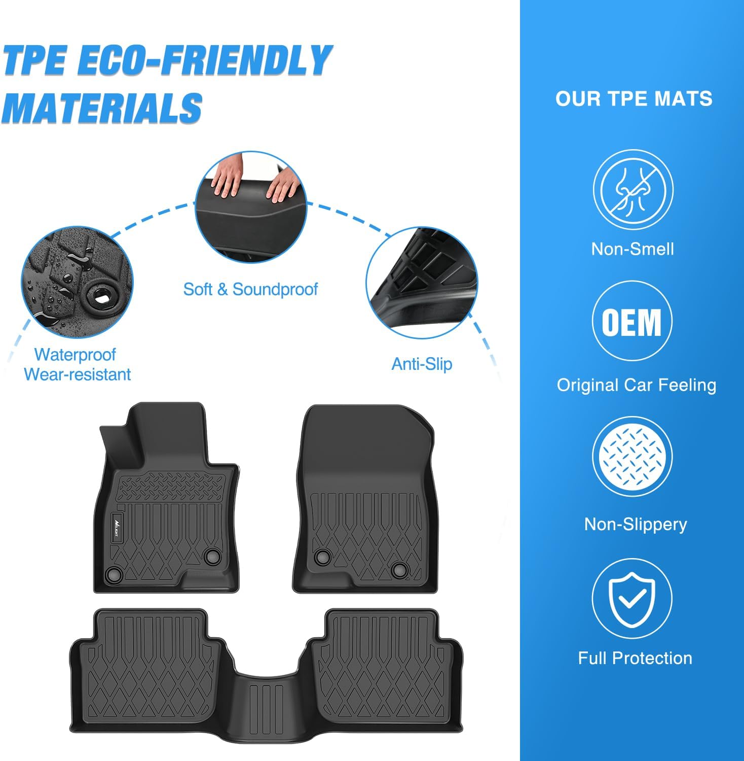 Nilight TPE Floor Mats for Mazda 3 2014 2015 2016 2017 2018, All Weather Custom Fit Heavy Duty Floor Liners