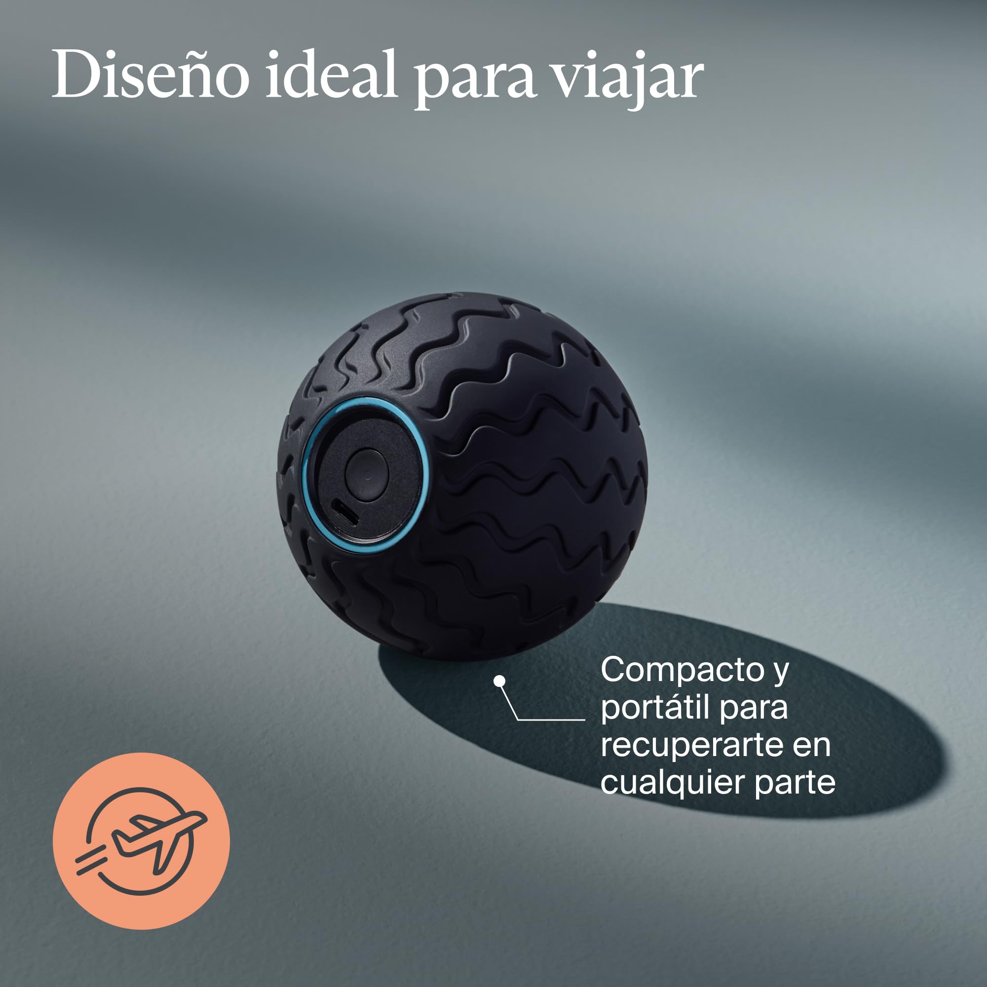 Wave Series Wave Solo: dispositivo de masaje portátil compatible con Bluetooth, bola de terapia de vibración ultraportátil, 3 frecuencias de vibración personalizables en la aplicación Therabody