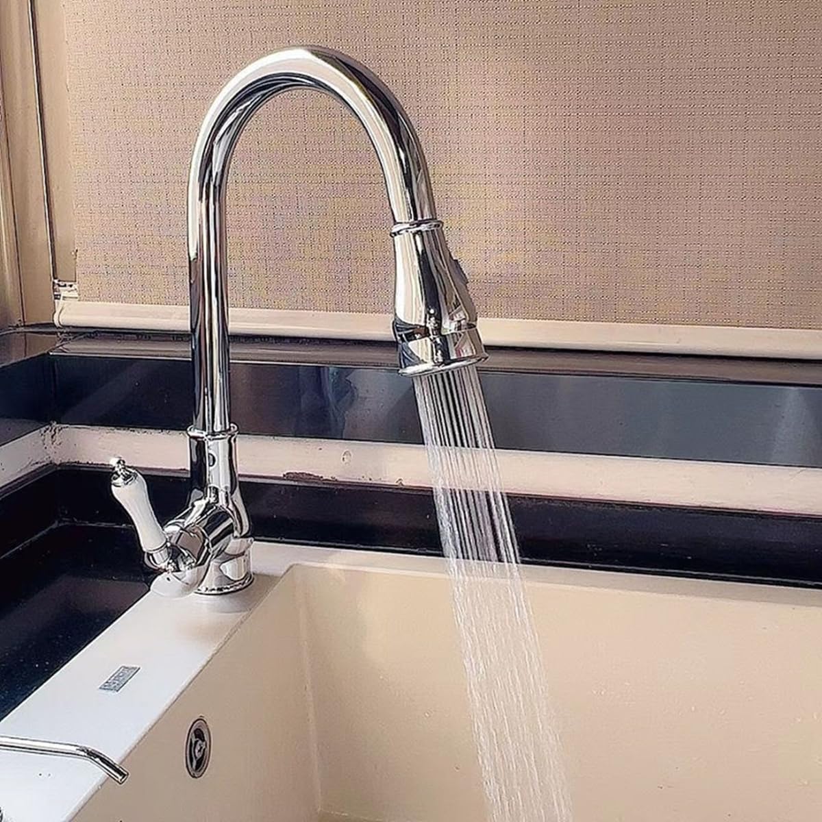 Grifo de cocina cromado mezclador cocina con ducha extraíble 2 modos