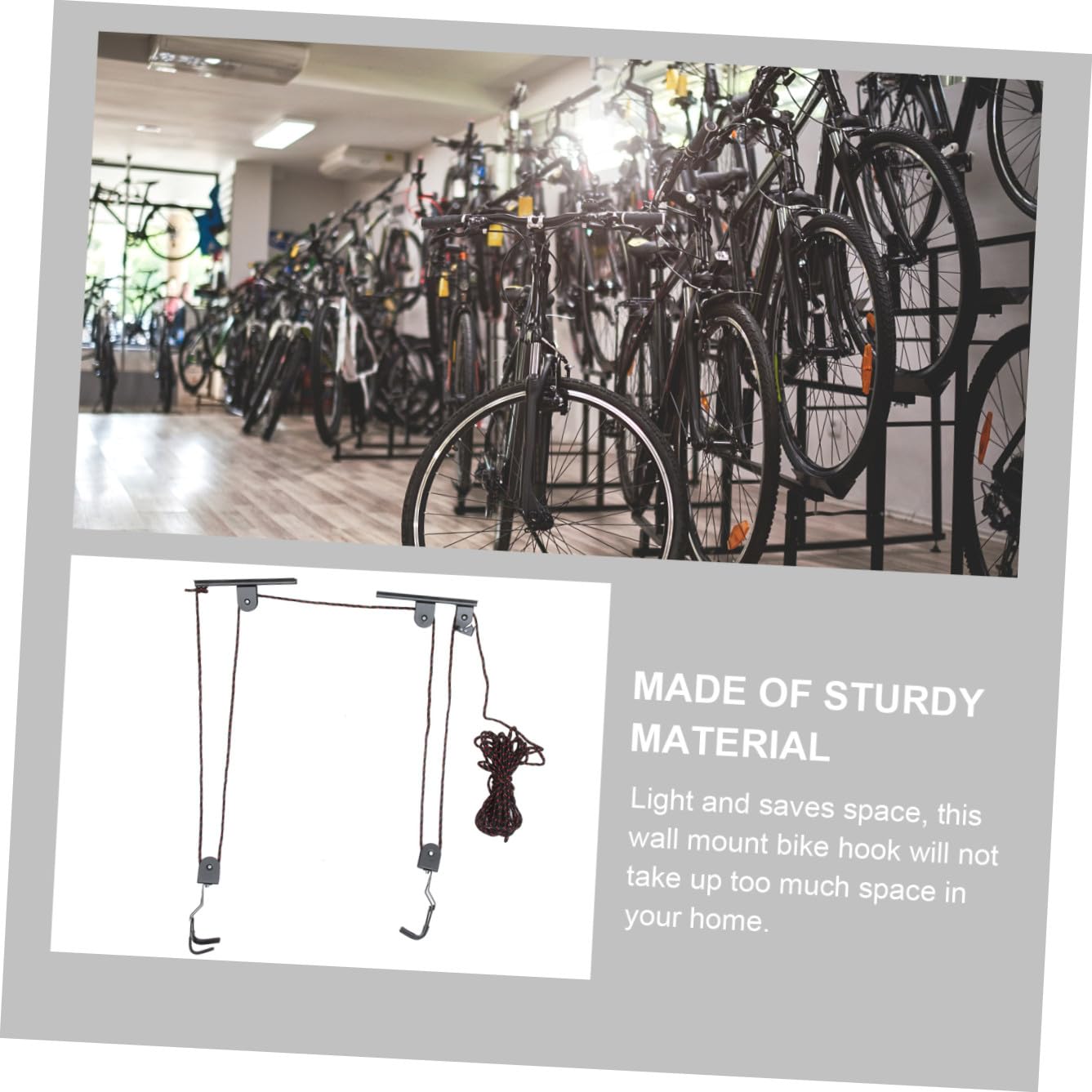 Didiseaon Soporte de Pared para Bicicletas Colgador Interior Negro, 1 Juego