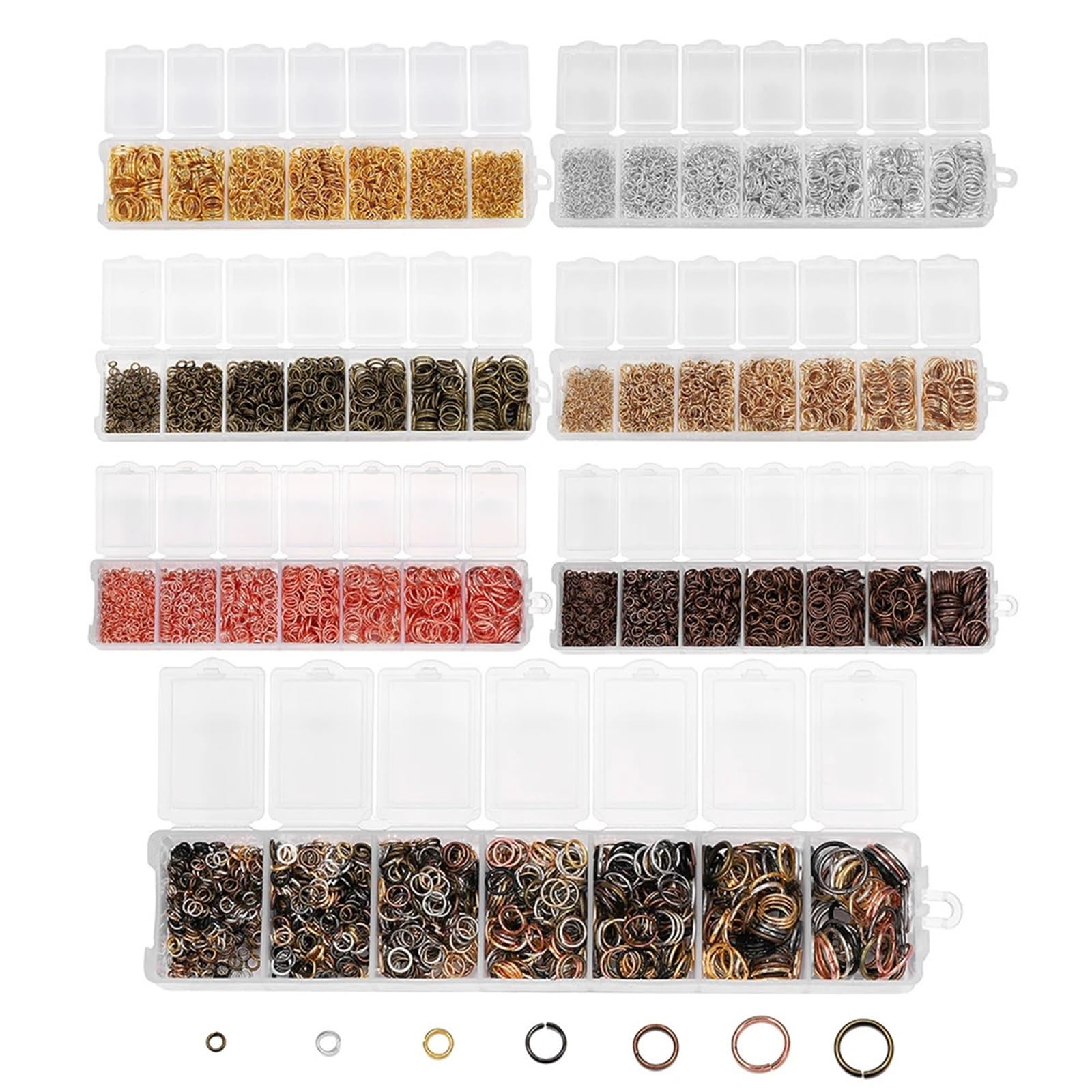 10 Box Mixed Metall Jump Ringe Split Connectors Schmuck Machen Set for DIY Kits Finden Zubehör Liefert