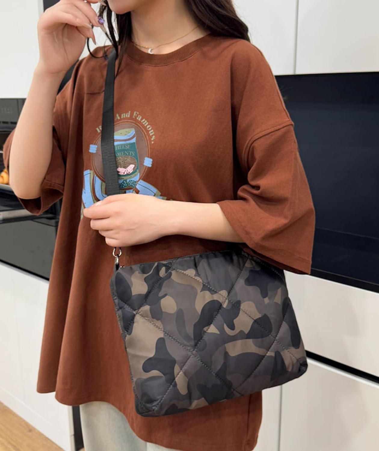 Quilted Tote Bag Set for Women, Puffer Shoulder Bag with Crossbody Purse and Small Pouch, Lightweight Travel Work Gym Handbag