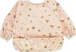 Torange Babador de bebê, babador de manga comprida para crianças, babador à prova d'água para bebê, avental de desmame com LED, babador de alimentação lavável na máquina