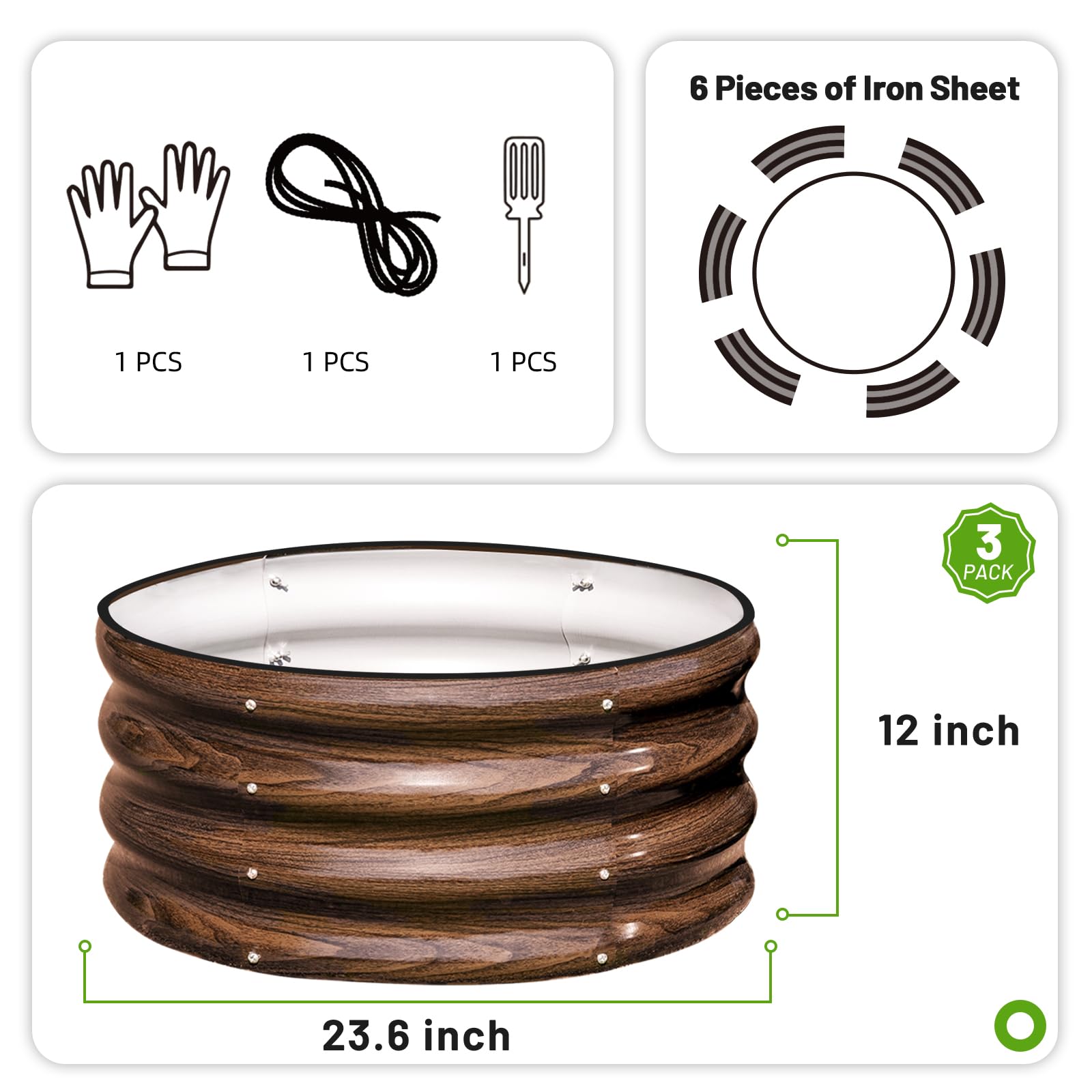 SnugNiture Raised Garden Bed Kit - 3 Piece -4 SnugNiture Raised Garden Bed Kit - 3 Piece -4