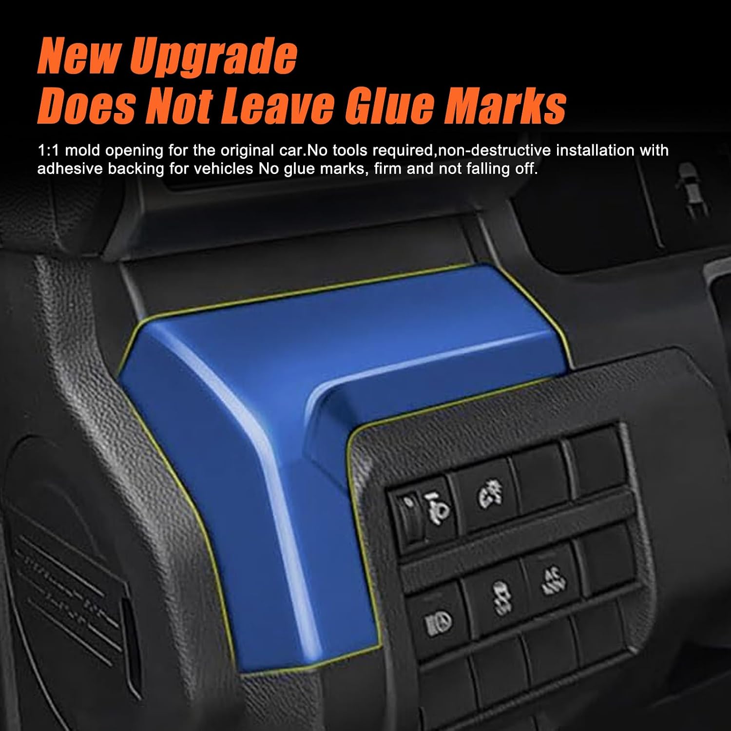 Compatible with Toyota Tacoma 2024 2025+ Car Interior Center Console Dashboard Panel Cover Air Vent Outlet Trim ABS Central Control Trim Strip (SR SR5 Version, Blue)