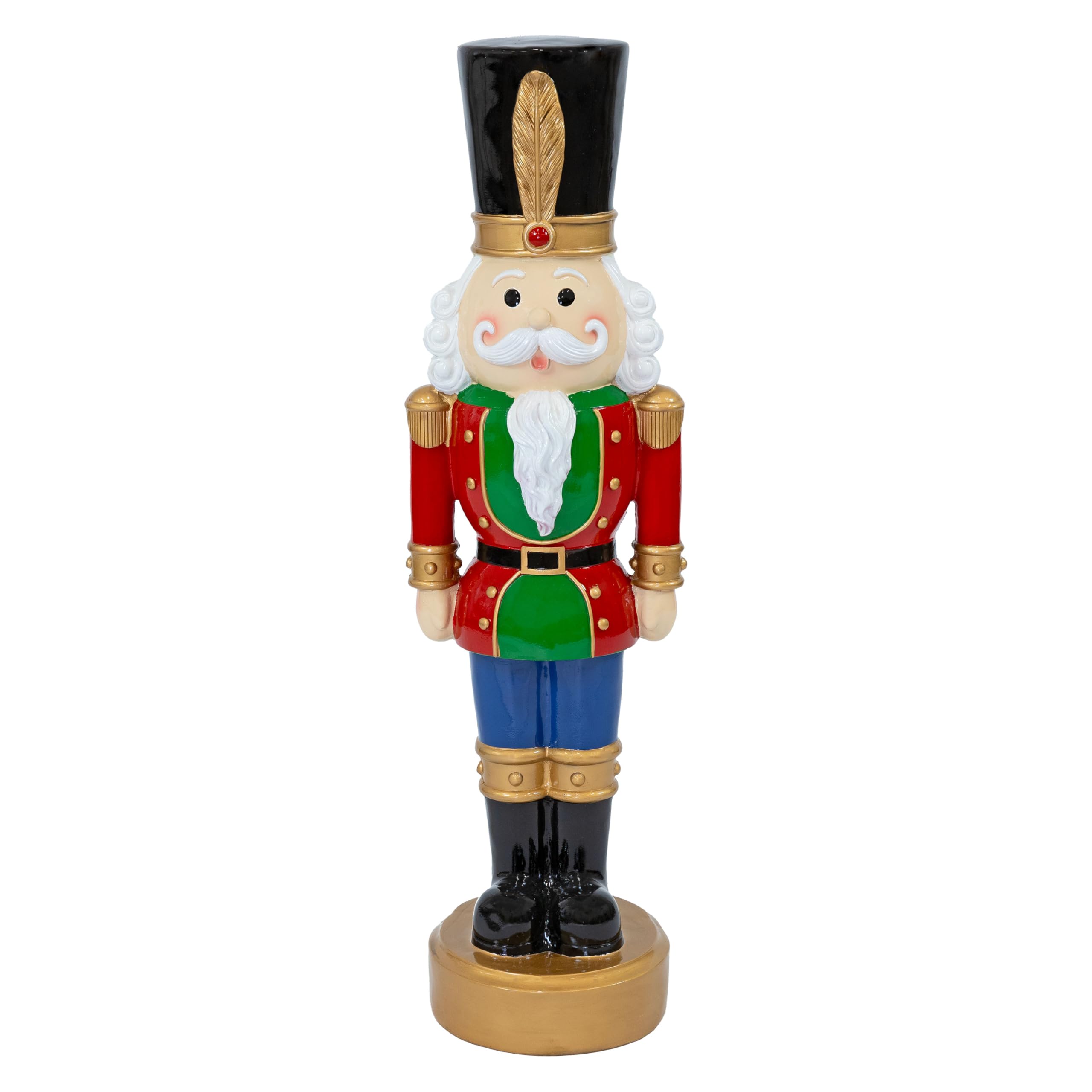 Sunnydaze 3ft Tommy The Toy Soldier Nutcracker Christmas Decoration - Polyresin Indoor or Outdoor Nutcracker Statue