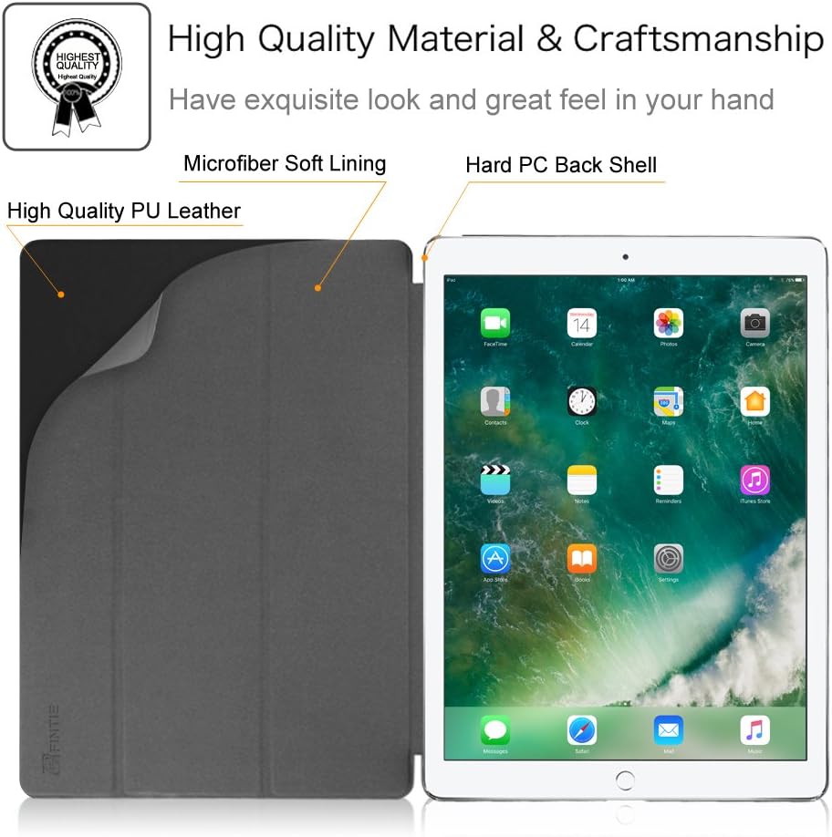 Fintie Case for iPad Pro 12.9 (2nd Gen) 2017 / iPad Pro 12.9 (1st Gen) 2015 - [SlimShell] Ultra Lightweight Standing Protective Cover with Auto Wake/Sleep, Composition Book Black - Image 3