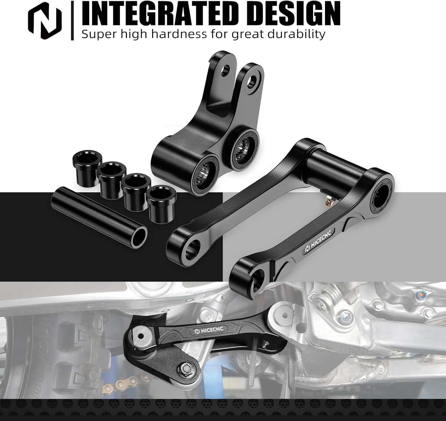 NICECNC Motorcycle Lowering Link Aluminum Compatible with Yamaha YZ125 2006-2024 YZ125X 2020-2023 YZ250 2006-2024 YZ250X 2016-2023 WR250F 2006 WR450F 2006,See Fitment