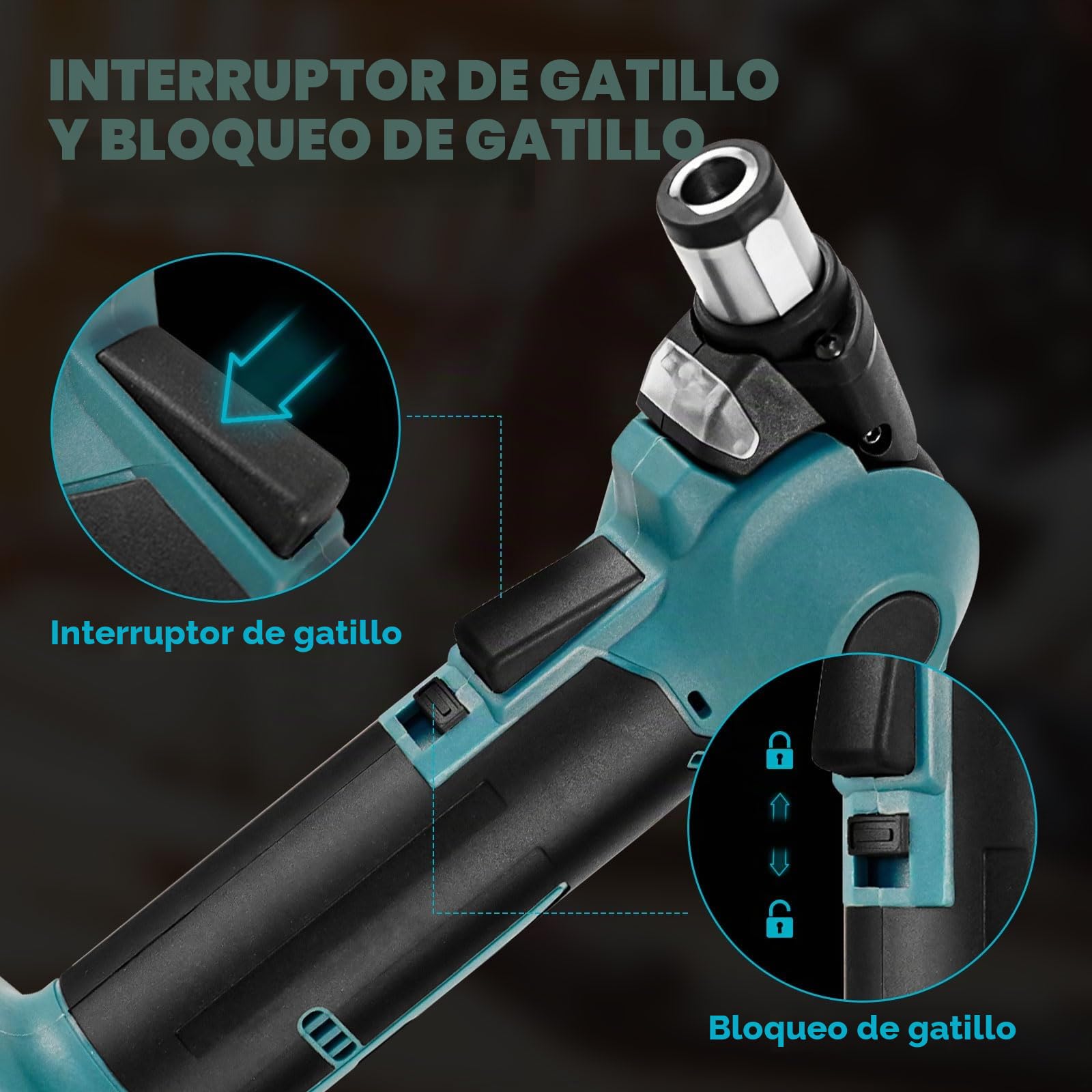 Martillo automático inalámbrico para Makita batería de 18 V, martillo de clavos eléctrico con cabeza ajustable de 3 posiciones, pinza magnética para taladrar en madera y metales blandos (sin batería)