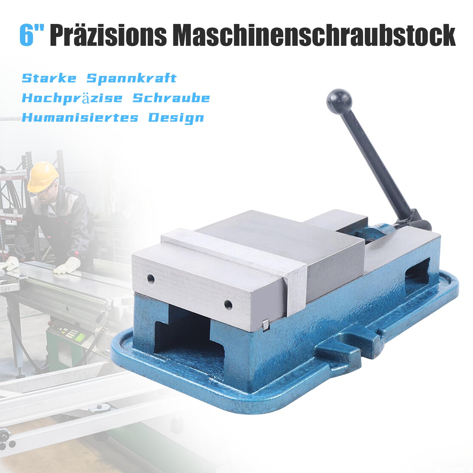 6 "Precise Lock Vise Fresa di Precisione Fresa Bassa Trazione Morsa Tornitura Strumento Morsa 160 mm Girevole Blu
