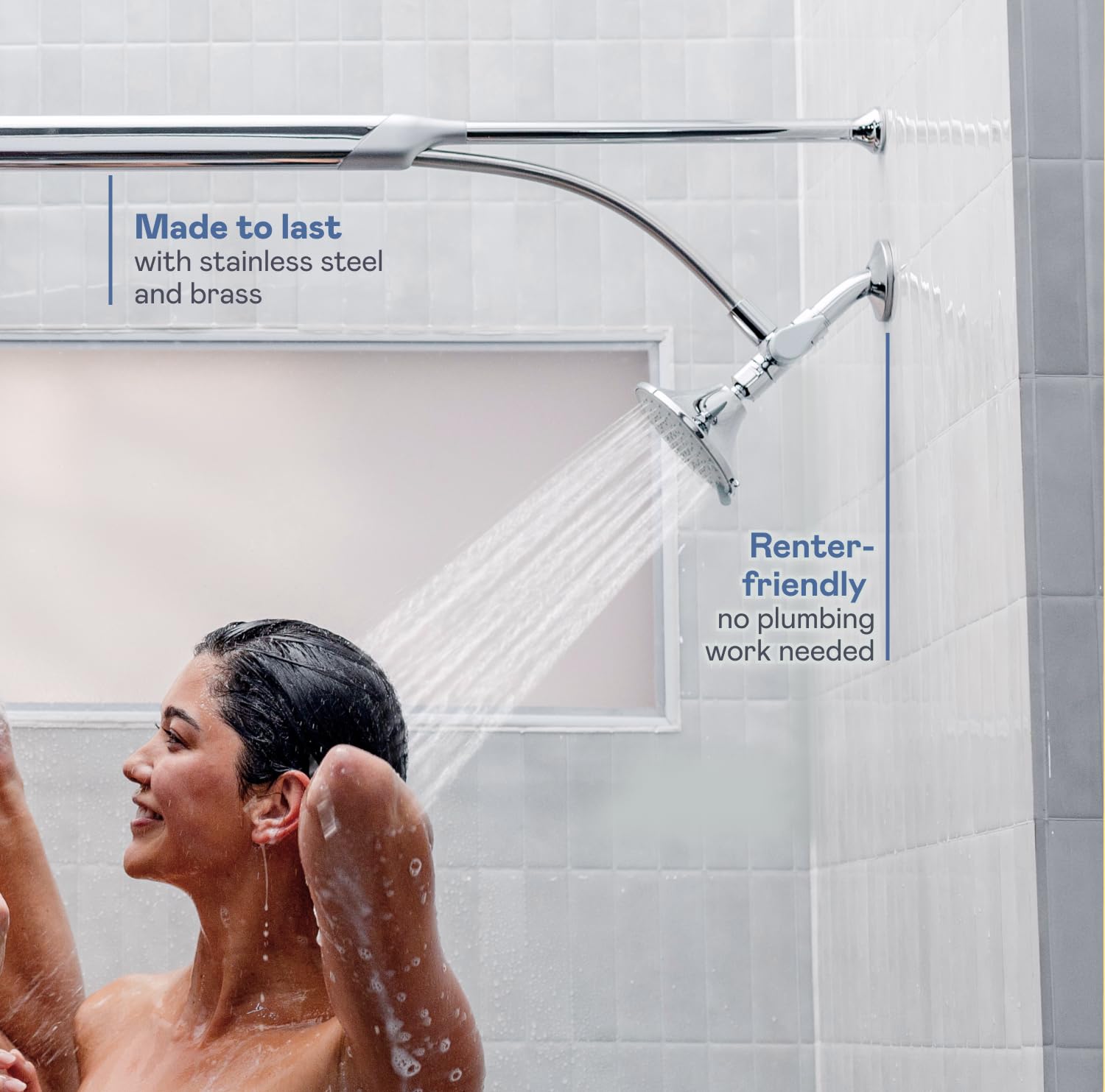 Tyenaza Duschkopf-Kombination – 9,8 Zoll Hochdruck-Regendusche Mit Halter & Schlauch, Edelstahl