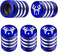 Vista 49 de Tapones para vástago de válvula de neumático, paquete de 5, tapa de aire de neumático N2, metal nitrógeno con forro de plástico, resistente a