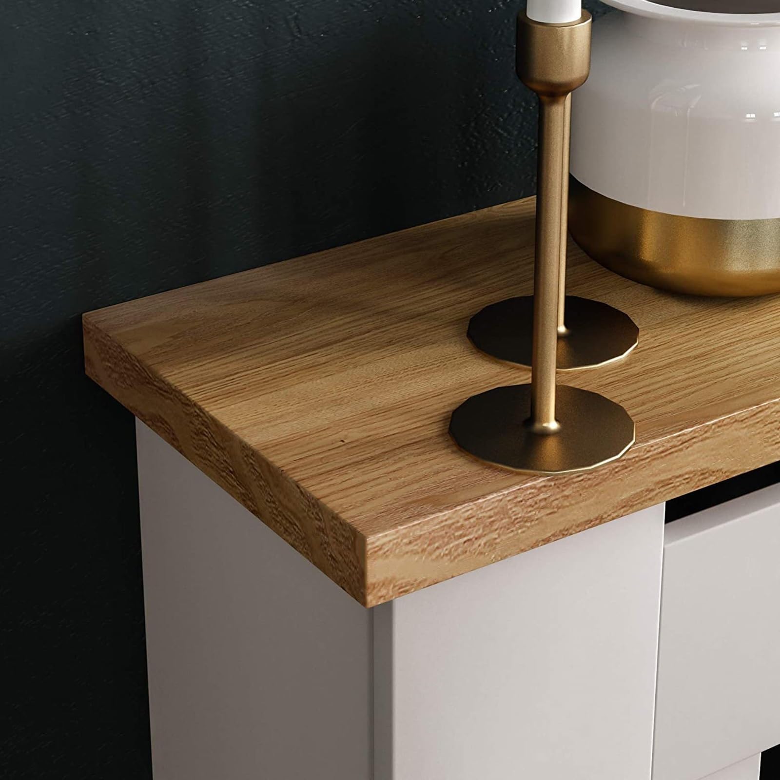 Copritermosifone, Copritermosifone in Legno Moderno con doghe Verticali, Ripiano in MDF, Mobiletto, Mobiletto Piccolo, per Soggiorno e corridoio Copritermosifone.