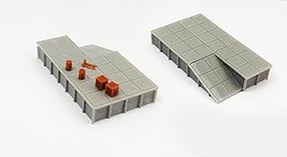 Outland Models Train Railway Platform Loading Dock (Long) x2 w Goods Z Scale