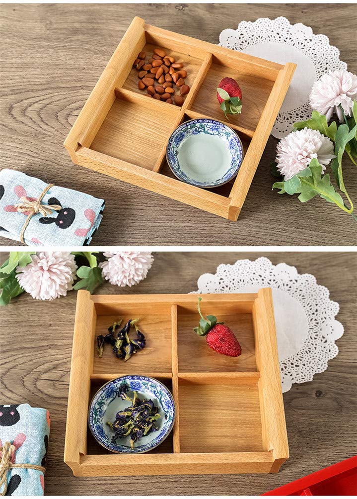 Amazon.co.jp: トレー プレート 木製プレート 木製 仕切り付きプレート