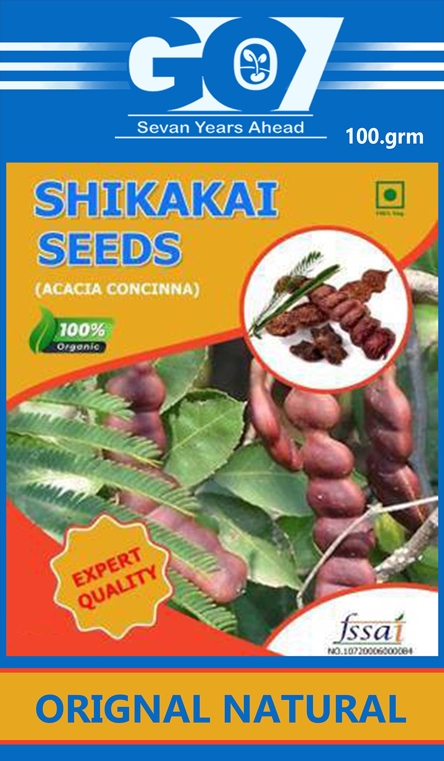 GO7 Natural Whole Dry Shikakai Seed, Raw and Natural, Shikakai Raw for Hair Care, use for Hair Growth and ( 100 grams )