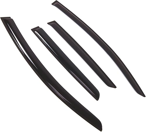 Tuningpros WD2-686 - Deflector de visera de ventana de montaje exterior, protector de lluvia, humo oscuro, juego de 4 piezas compatible con Tuningpros WD2-686 - Deflector de visera de ventana de montaje exterior, protector de lluvia, humo oscuro, juego de 4 piezas compatible con